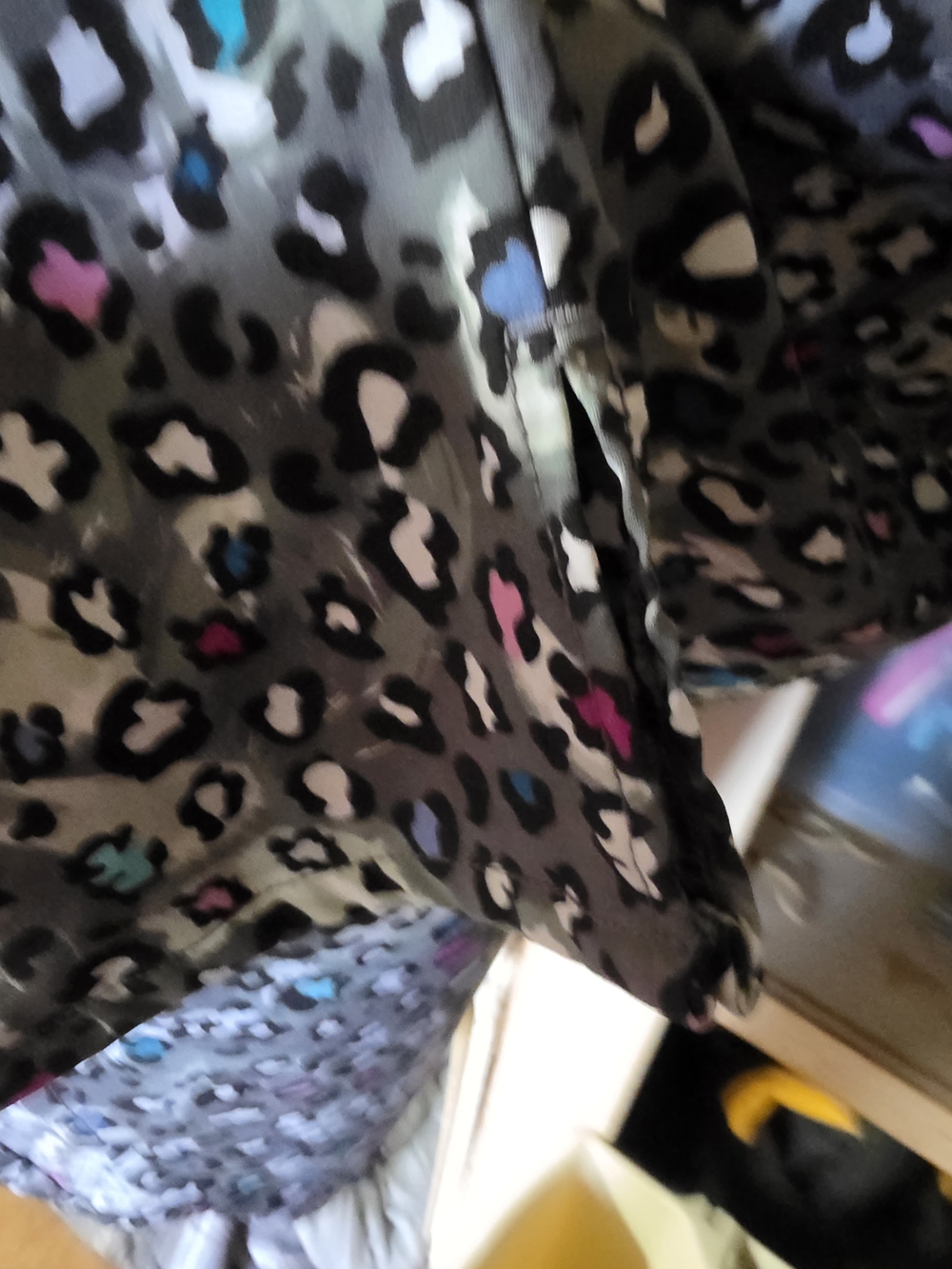 Wink Gray Leopard Print V-Neck Top with Pink & Blue Accents - Picture 6 of 6